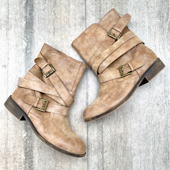 Madden Girl Shoes - NEW MADDEN GIRL Billie Light Brown Slip On Boots